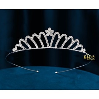 คาดผมเพชร(หน้าร้านอยู่รัชดา)KF704 สีเงิน มงกุฏเพชร ประดับผม