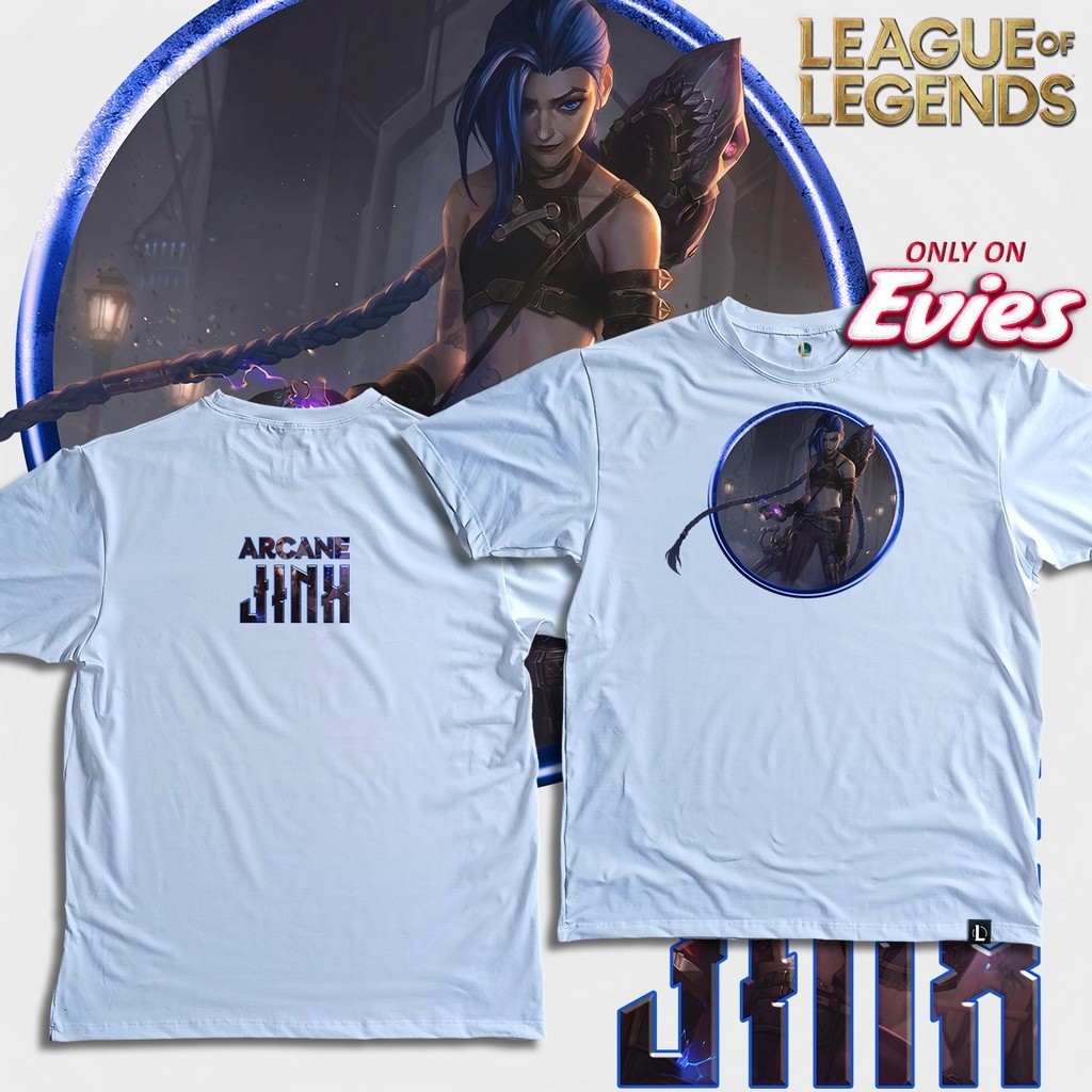 Arcane Jinx T-shirt, Project:Jinx, Odyssey, League oversize ธรรมดา ใส่สบายๆ ชีฟอง S-5XL หลวม เสื้อกี