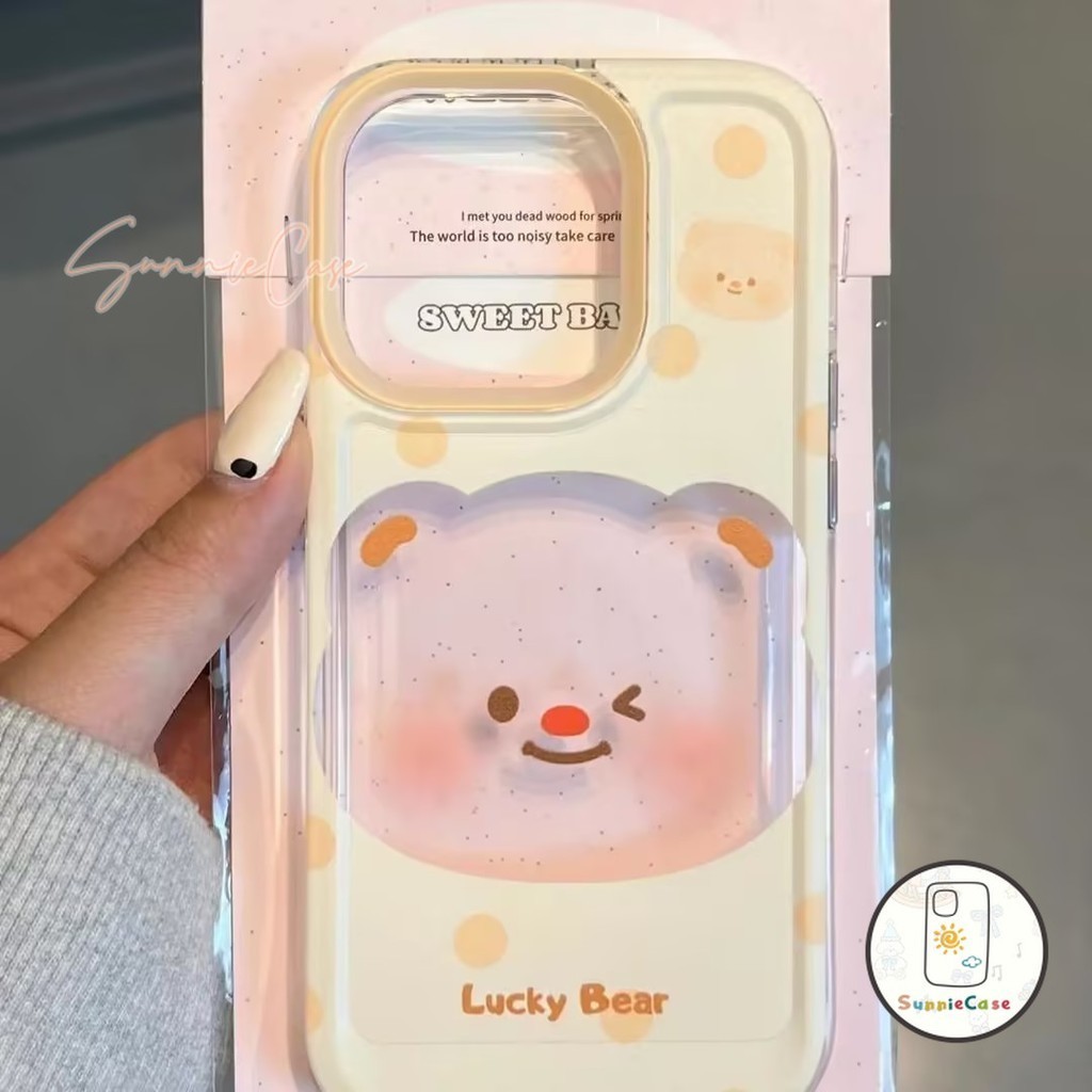Butter bear การ์ตูนหมีลูกอมลูกอมสีดูเดิล เคสiPhone 13 15 11 12 14 Pro Max 7 6 8 6s Plus 7Plus XS X XR Max เคสไอโฟน