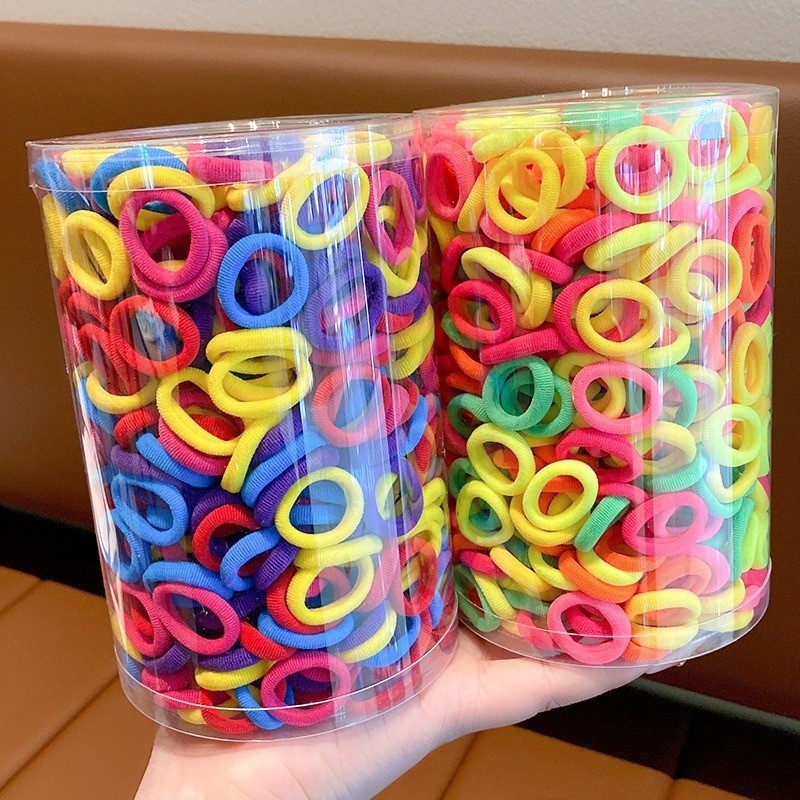 100ชิ้นชุดผูกผมสําหรับเด็กแฟชั่นเกาหลีที่เรียบง่ายยางรัดผูกผมยืดหยุ่นสูงได้รับ แกะ อุปกรณ์ผม