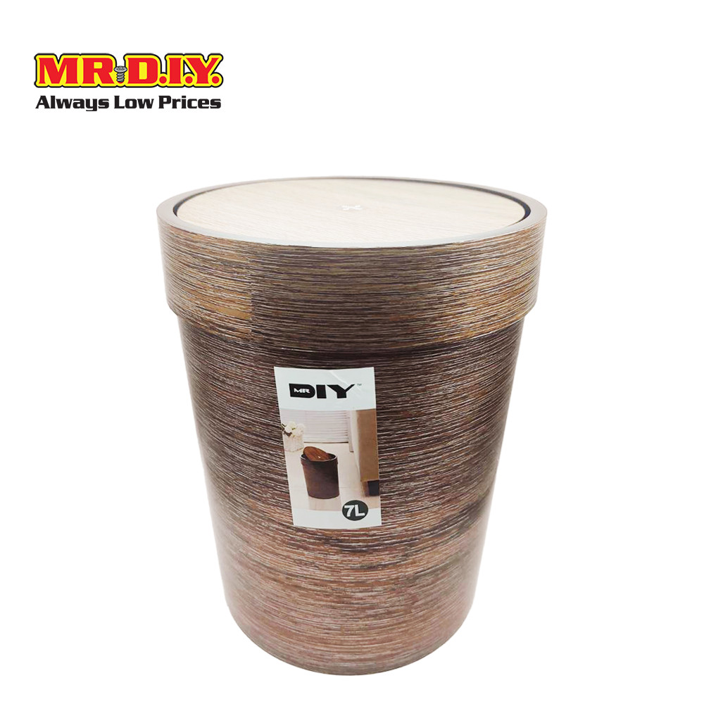 มิสเตอร์.ดี.ไอ.วาย ถังขยะลายไม้ สุดมินิมอล ขนาด 7 ลิตร