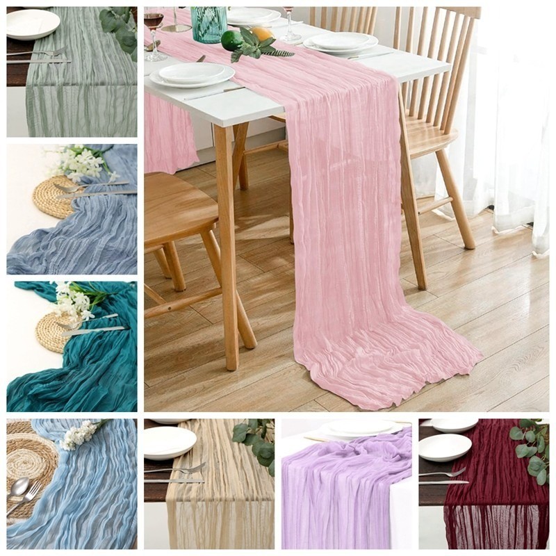 บลัชออนสีชมพู Cheesecloth นักวิ่งตารางสีชมพู 70 นิ้วงานแต่งงานฮาโลวีนปีใหม่วาเลนไทน์คริสต์มาสวันเกิด Cheesecloth ผ้าปูโต๊ะตกแต่งปาร์ตี้