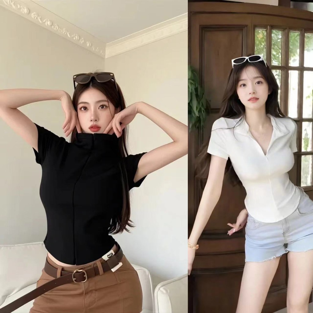 เสื้อยืดแขนสั้นสไตล์เกาหลี Lady 2024 ที่มีดีไซน์ทันสมัยและคุณภาพดี