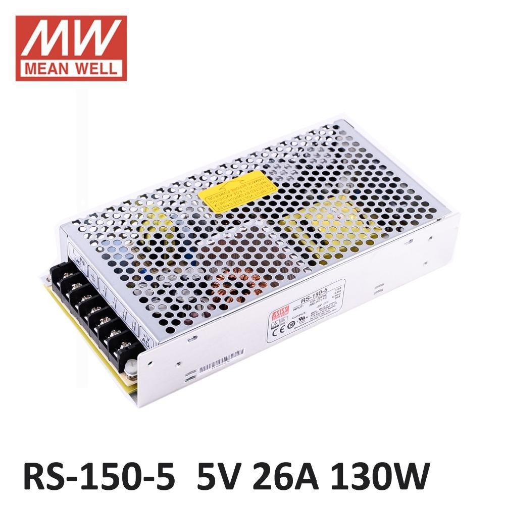 ⁂DC Power Source 5V 26A 130W Meanwell RS-150-5 Switching Power Supply Driver for LED Strip AC 110/22