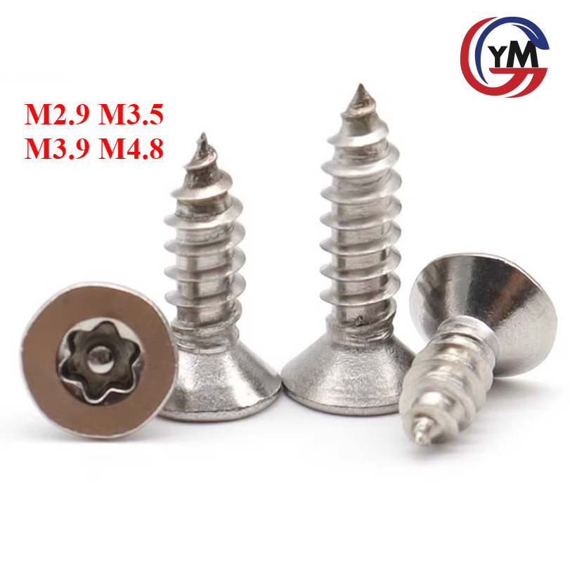 [จัดส่งด่วน 1]น็อต สกรู หัวเตเปอร์ F ช่องขัน ดาว ท็อกซ์ สแตนเลส 304 เกลียวปล่อย M2.9M3.5M3.9M4.8 / F