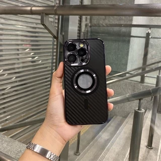 🔥มีส่งด่วน ในกทม.🔥 Case โชว์โลโก้ Magnetic คาร์บอน เคฟล่า เคสสำหรับไอโฟน 11-17Promax