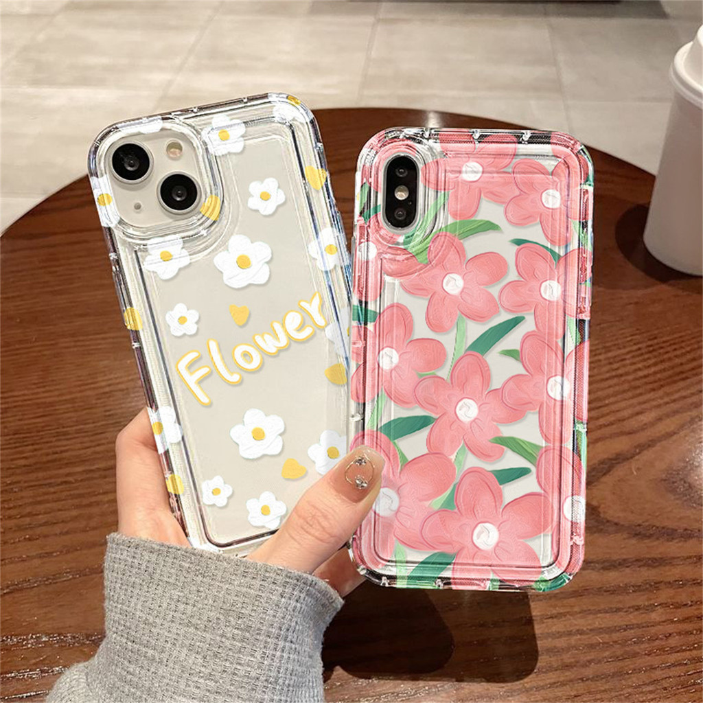 เคส for iphone 6 7 8 Plus XS Max X XR 11 13 14 15 12 Pro Max SE 2020 2022 ดอกไม้ เคสโทรศัพท์มือถือ ซิลิโคนอ่อนนุ่ม