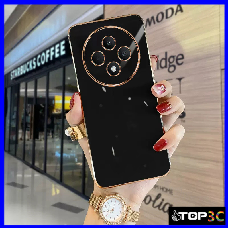 เคส OPPO Reno 12F/12 Pro 5G/11F 5G/11 Pro/10 Pro 5G เคสโทรศัพท์สีทึบที่เรียบง่ายและมีสไตล์ ZB