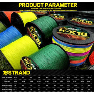 Tali Pancing JOF 12X/16X Strands Braided Line 500/300m 4 สีสําหรับสายตกปลา MaxDrag 200LB Multifilament PE Line ตกปลาทะเลน้ําเค็ม PE สายตกปลา