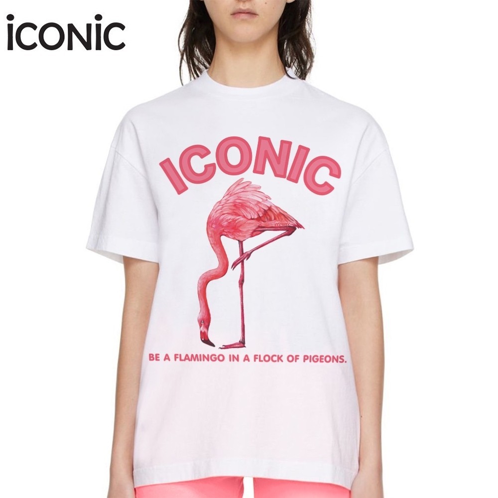 Iconic flamenco T-SHIRT #5614 pink bird print T-shirt women's clothing women's T-shirt men's T-shirt