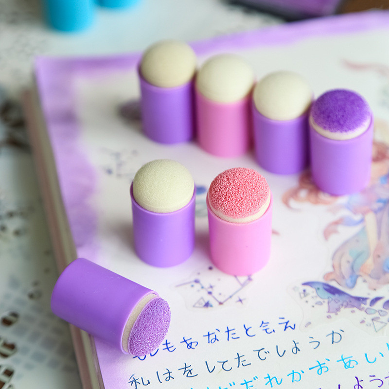 ฟิงเกอร์โฟม ฟองน้ํา Daubers เด็กวาดภาพกราฟฟิตีปั๊มแปรงหมึกชอล์กวาดภาพ Applicators