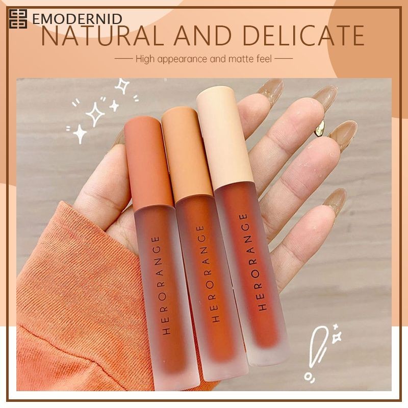 HERORANGE ลิปสติก เนื้อแมตต์ ติดทนนาน สีสวย ไม่จางหาย สําหรับนักเรียน
