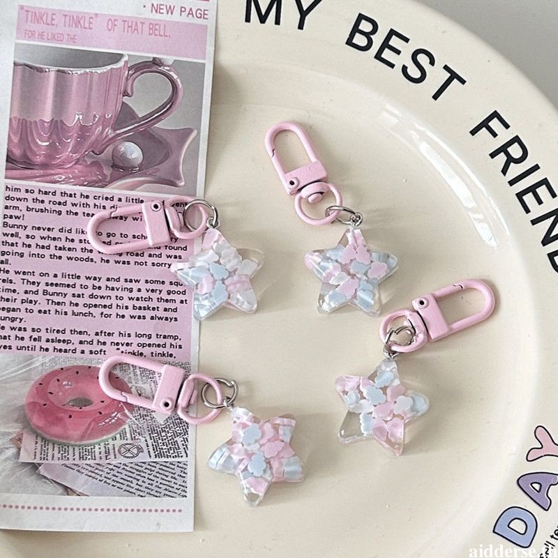 💌💌พวงกุญแจ จี้รูปดาวห้าแฉก ส์ใส น่ารักหวาน Insสไตล์เกาหลี สำหรับผู้หญิง สําหรับกระเป๋านักเรียน การออกแบบ Dopamine-idderse.th