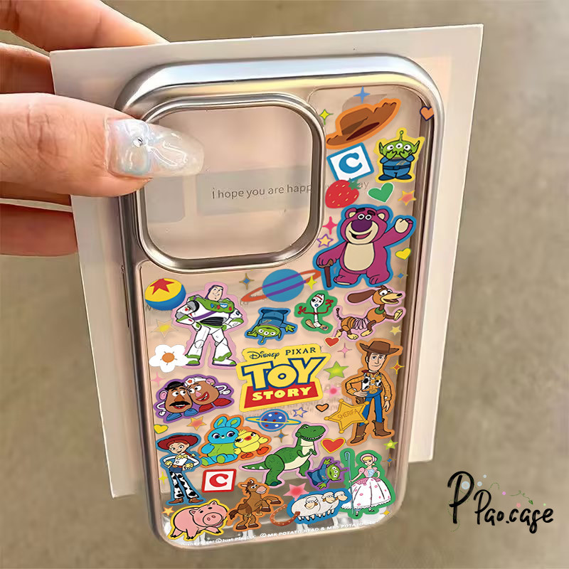 น่ารักการ์ตูนเรื่องราวกรอบชุบไฟฟ้าของลอตโซ่เข้ากันได้กับ IPhone 11 XR 15 7PLUS 13 8 14 12 Pro Max X XS MAX 15 14 SE 2020