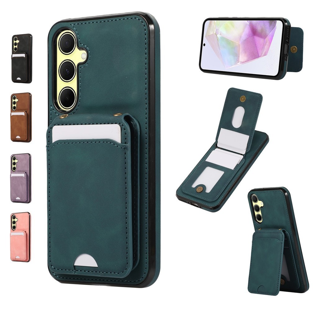 SAMSUNG สําหรับSamsung A17 A07 A16 A56 A36 A26 A15 A35 A55 A25 A54 A14 A24 A34 A04 A04s A13 A23 A33 A53 เคสโทรศัพท์กระเป๋าสตางค์หนังปลอกผู้ถือบัตร