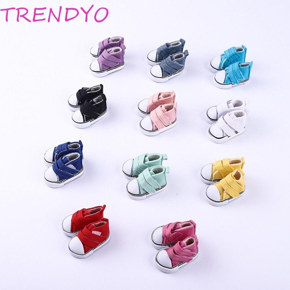 Trendyo 1 คู่ตุ๊กตาผ้าใบรองเท้า,5 ซม.ความยาว DIY 1/6 Scale Mini รองเท้าผ้าใบ,รองเท้าผ้าใบรองเท้า Plimsolls Mini High Top ตุ๊กตารองเท้าผ้าใบ BJD ตุ๊กตารองเท้า