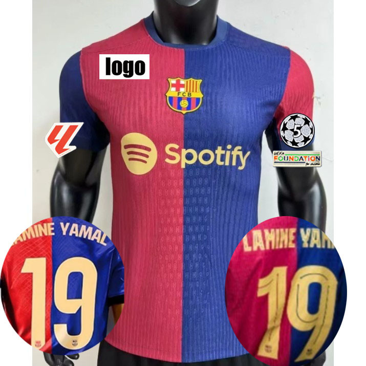 24 25 Barcelona Barca Home Player ISSUE Lamine Yamal pedri Lewandowski เสื้อฟุตบอลเสื้อฟุตบอลผู้ชาย