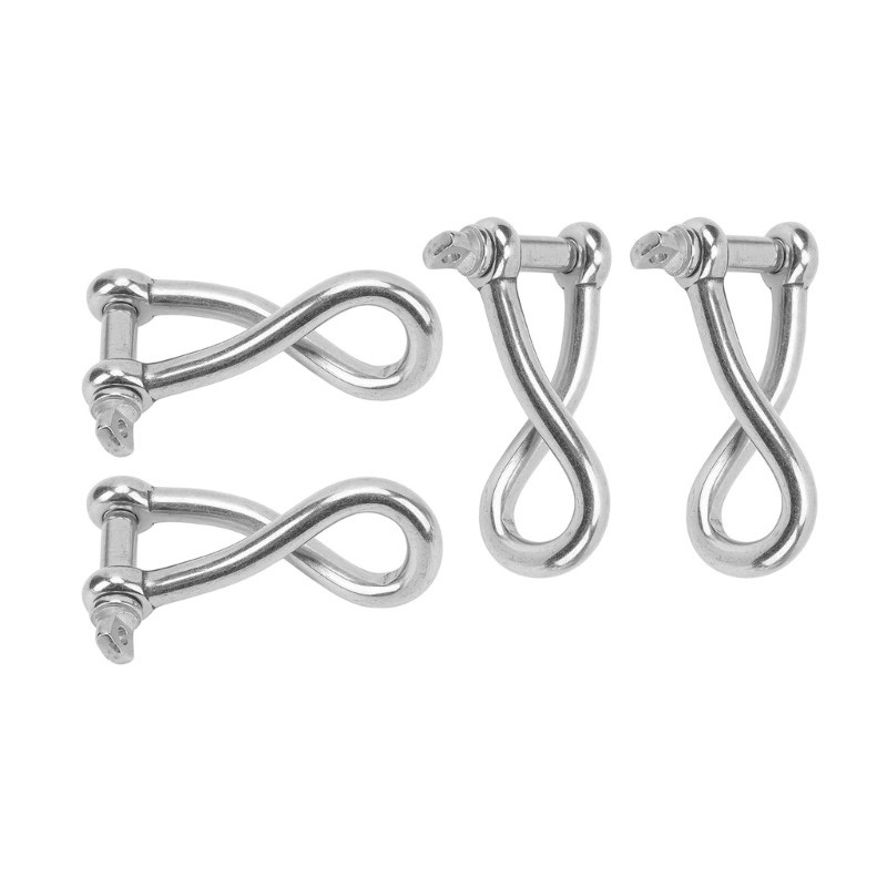 Yo 4pcs น้ําเค็มปลอดภัยสแตนเลส 8 มม.กุญแจมือฮาร์ดแวร์สําหรับเรือเรือ Rigging Seduction Cargo เรือใบ 