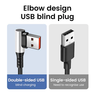 Elough 6A USB Type C Spring Data Cable 90° ลวดสายชาร์จเร็วข้อศอก Type C ถึง Type C PD