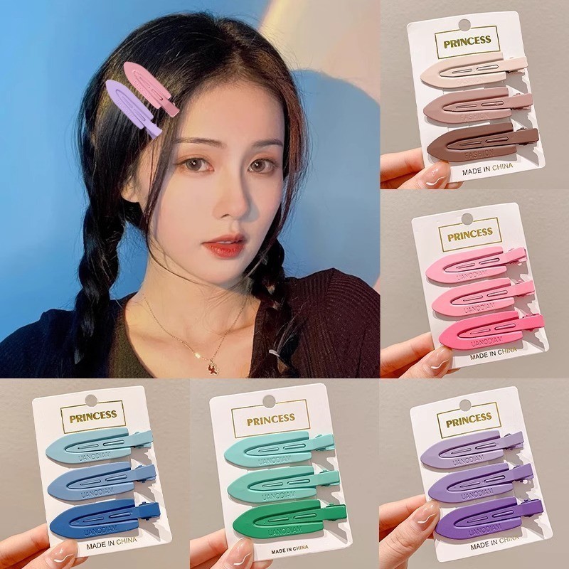 3 ชิ้น/กิ๊บติดผมไม่มีรอยต่อด้านข้าง Bangs Barrette แต่งหน้าล้างหน้าอุปกรณ์เสริม
