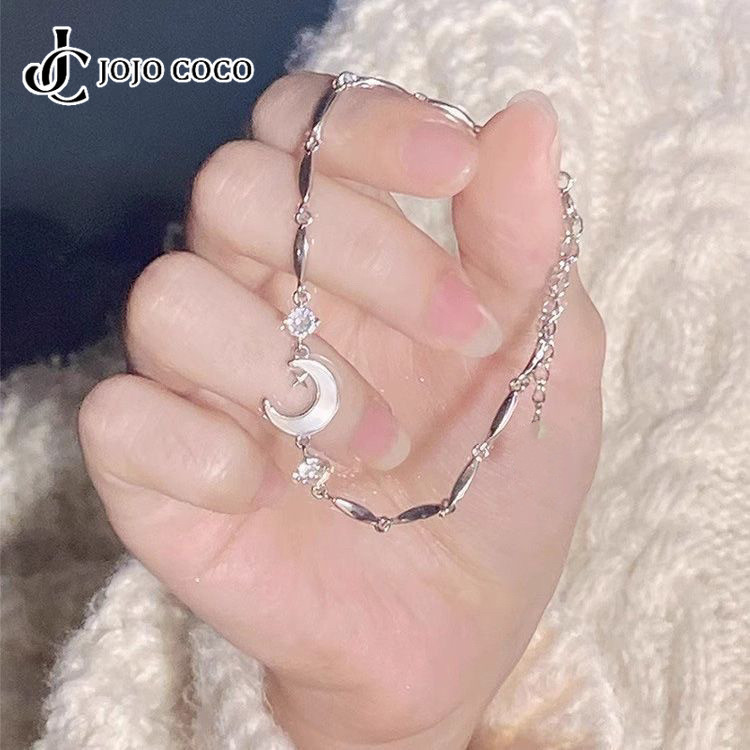 Jojo COCO สร้อยข้อมือพระจันทร์มุกสําหรับแม่สําหรับผู้หญิงของขวัญวันเกิดเครื่องประดับระดับไฮเอนด์ประณีตและระดับไฮเอนด์