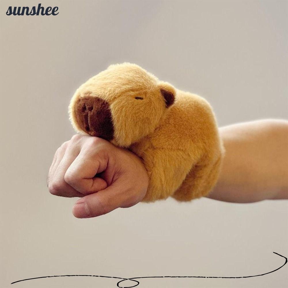 Sunshee Capybara Slap สร้อยข้อมือ, ตุ๊กตาการ์ตูน Capybara Slap สายรัดข้อมือ, ตุ๊กตายัดไส้น่ารัก Huggers Slap ของเล่นเด็กของขวัญ