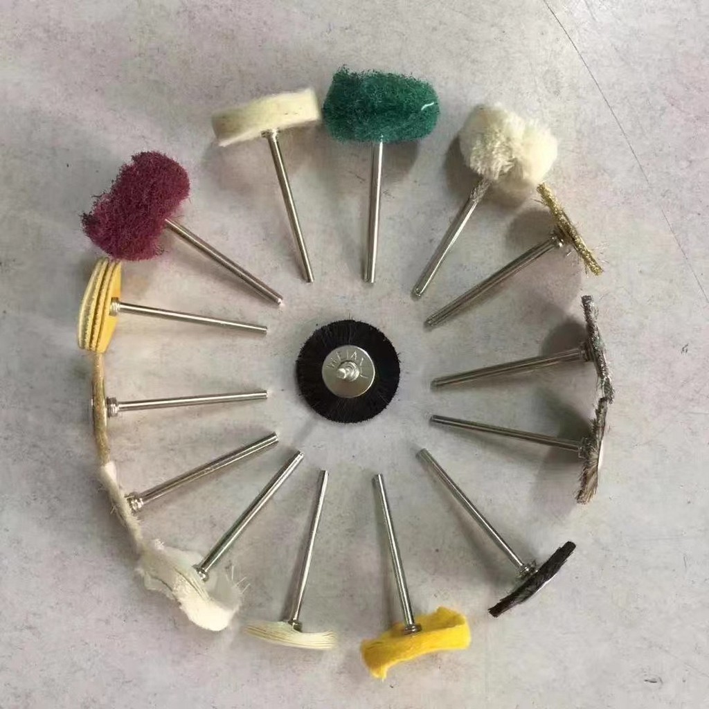 Mini Drill Abrasive Brush Nylon Buffing Sanding Head Polishing Wheel with 3mm Shank for Rotary Tool