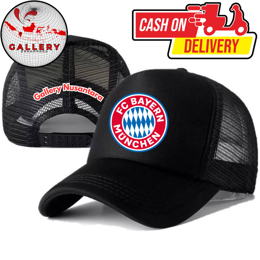 Gallery Nusantara BAYERN MUNCHEN Trucker Hat - BAYERN MUNCHEN Logo Distro Hat - BAYERN MUNCHEN Premi