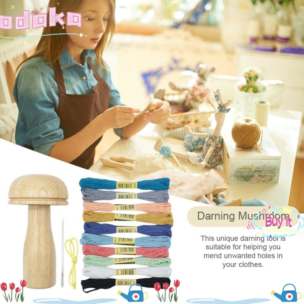 Odaka Darning Mushroom Repair DIY ถุงเท้าเครื่องมือเย็บปะติดปะต่อกันเครื่องมือแพทช์ด้าย
