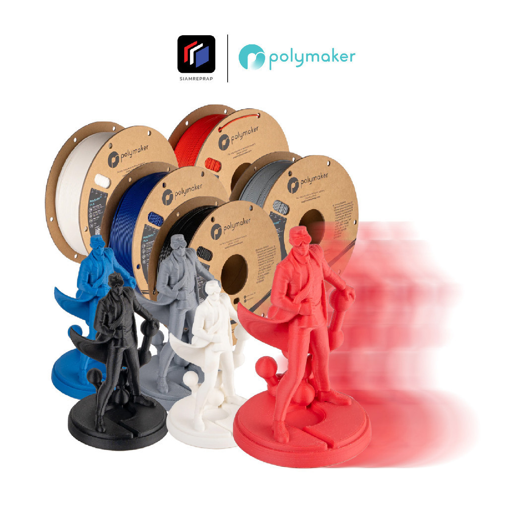 เส้น Polylite PLA ไฮสปีด ปริ้นเร็ว สีไม่เพี้ยน งานแข็งแรง รองรับการปริ้นเร็ว 500 mm/sec ขนาด 1.75 มิล หนัก 1 Kg