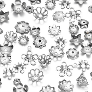 St. kunkka 20-50 ชิ้น สแตนเลส ฝาครอบลูกปัด หลายสไตล์ดอกไม้ลู…