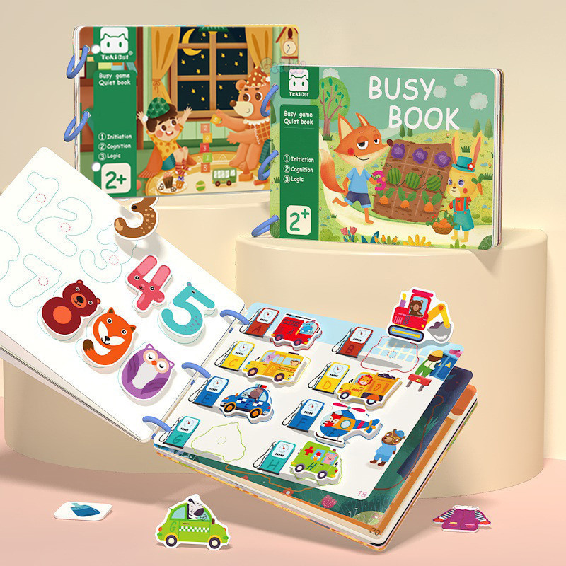 GeeToy 14/30 หน้าสติกเกอร์ ทําเอง หนังสือตรัสรู้แรกของเด็กทารกไม่ว่างหนังสือเงียบของเล่นเพื่อการศึกษาสําหรับเด็ก