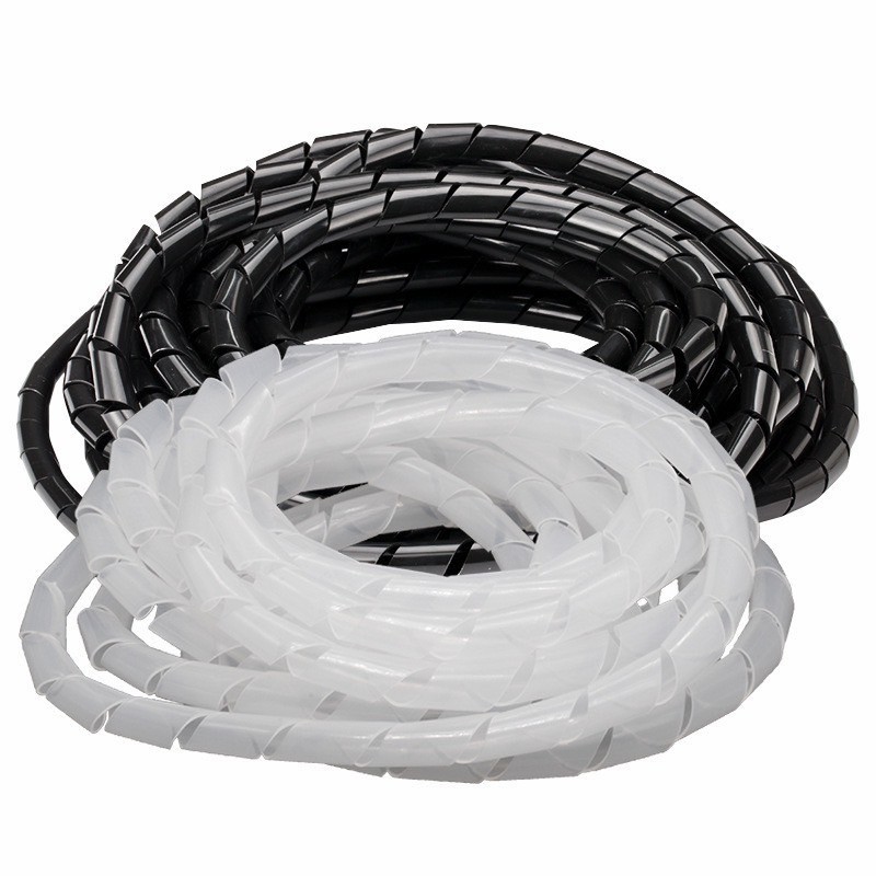 ไส้ไก่ ไส้ไก่พันสายไฟ เก็บสายไฟ Spiral Wrapping สำหรับจัดเก็บสายไฟสาย ใส ดำ ขนาด 6mm- 30mm #DG13