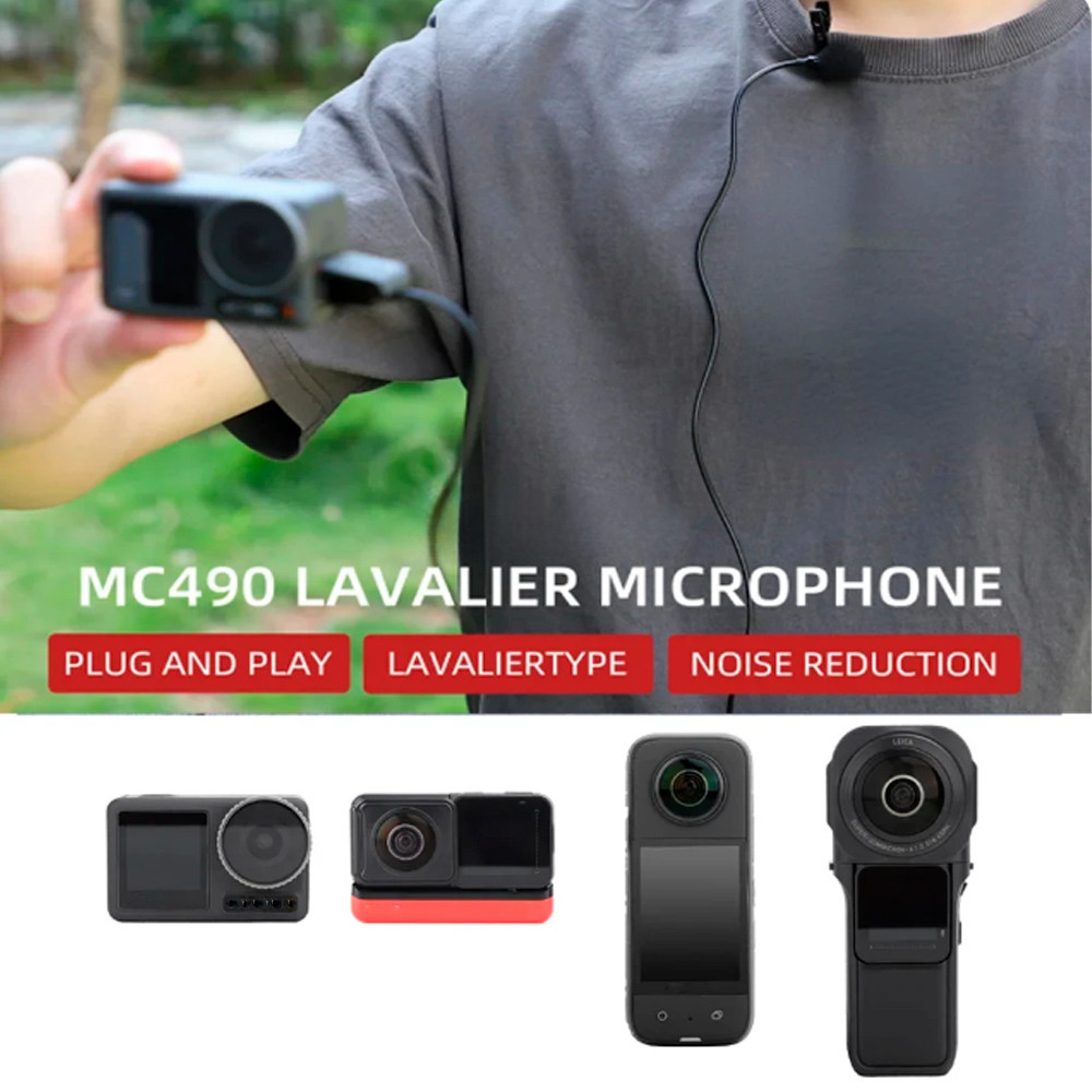 ไมโครโฟนแบบหนีบเสื้อสําหรับ Insta360 X4 X3 X2 DJI POCKET 3 Type-C ไมโครโฟนสําหรับ Insta360 Ace Pro อุปกรณ์เสริม