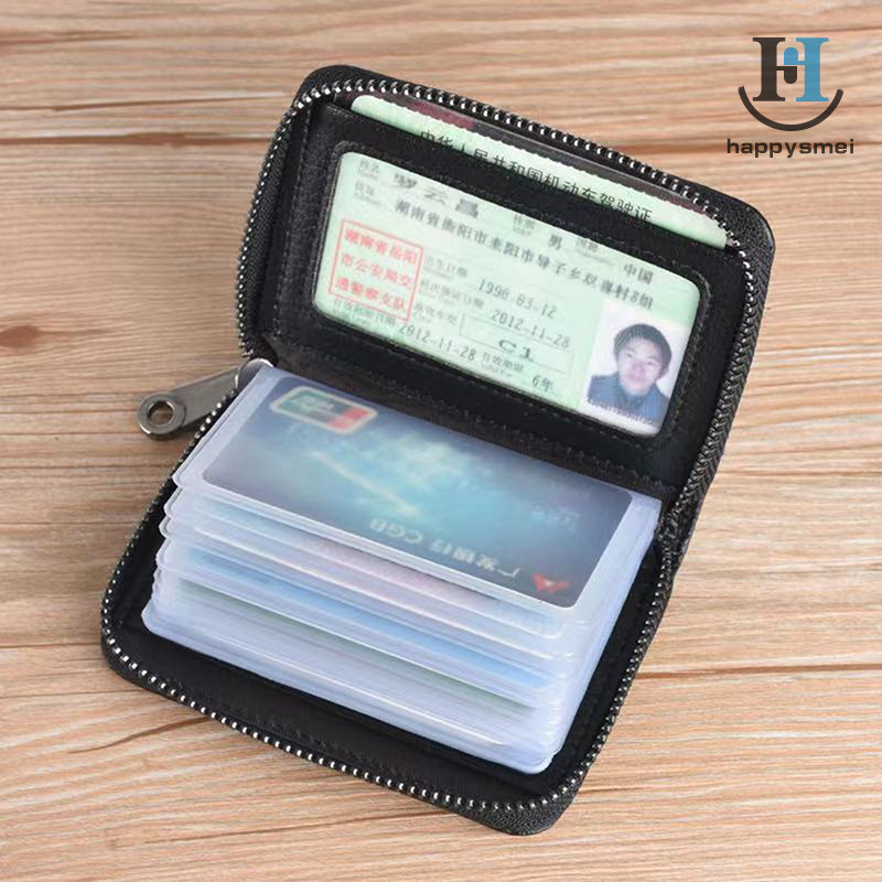 [GA] 20 Detents ผู้ถือบัตร PU ธุรกิจธนาคารบัตรเครดิตรถบัส ID ผู้ถือบัตรกระเป๋าเหรียญ Anti Deization กระเป๋าสตางค์กระเป๋า Organizer TH