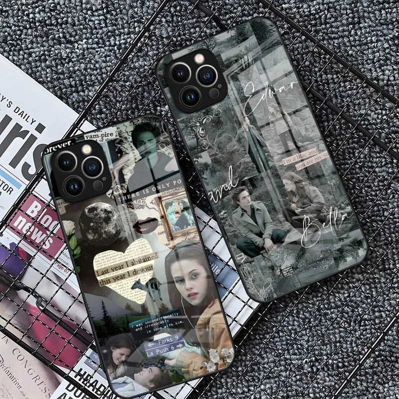 BK-1 TV Twilight Isabella Edward Cullenเคสโทรศัพท์สําหรับiPhone 17,15 14 Pro 11 13 12 Mini XS XR Max 6 8 7 Plus SEแก้วหรูหราออกแบบCove