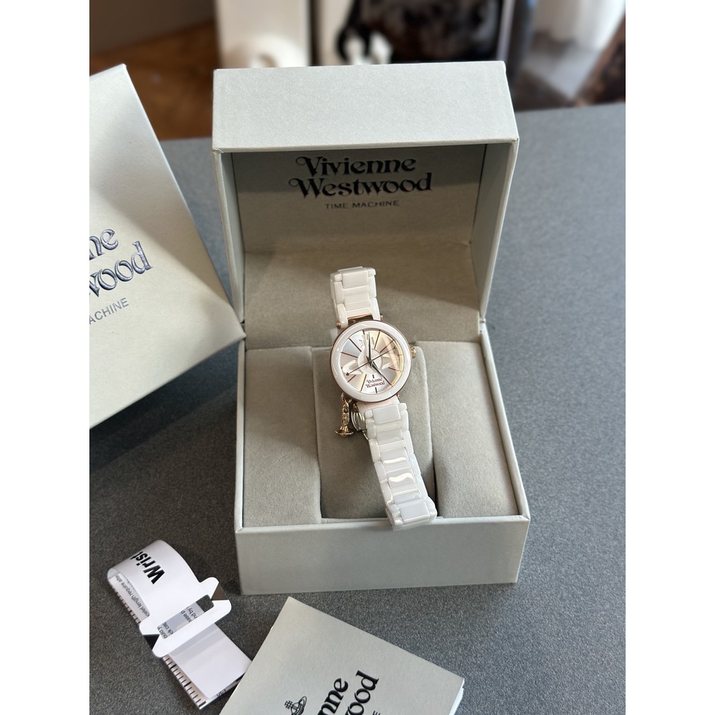 Vivienne Westwood Special White Ceramic Material Shixing Womens Watch 32MM