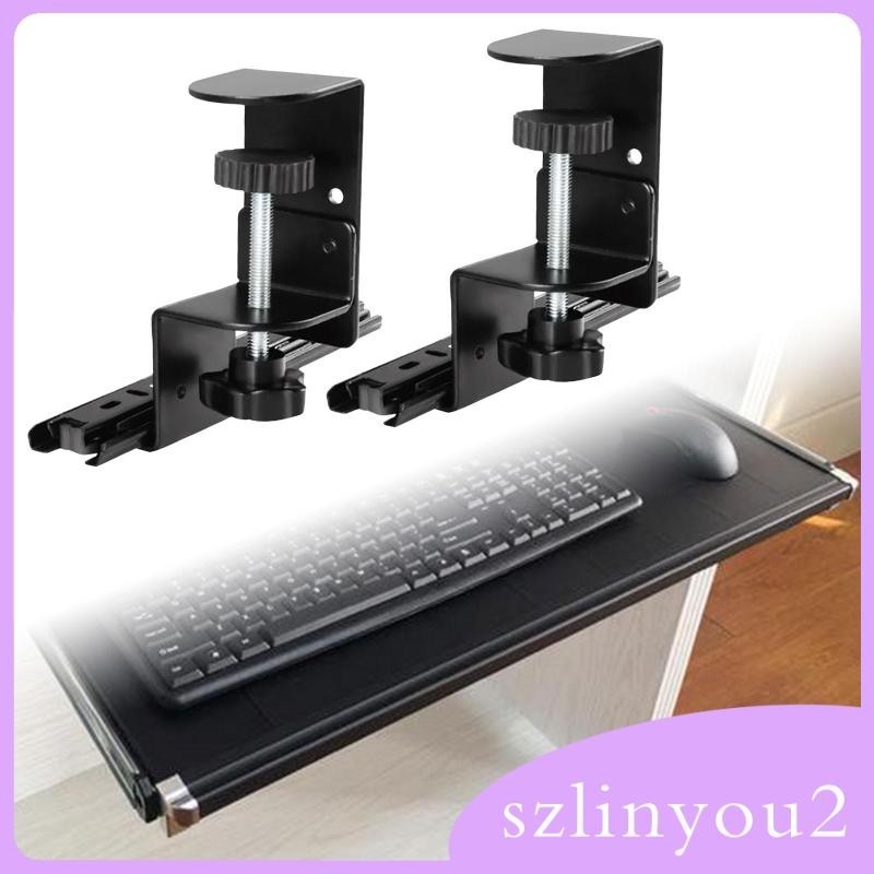 [szlinyou2] ชุดรางหนีบคีย์บอร์ดฮาร์ดแวร์ใต้โต๊ะ Metalheavy Duty DIY ถาดแป้นพิมพ์คอมพิวเตอร์สไลด์รางออกสําหรับโต๊ะโต๊ะโต๊ะบ้าน