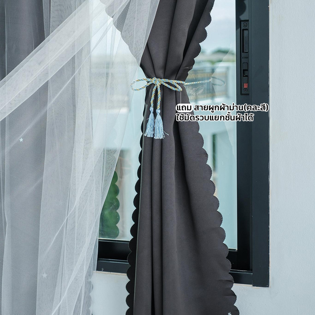 โทนเทา-ดำ ผ้าม่าตีนตุ๊กแก กันแสง80-90% แบบม่าน 2 ชั้น ติดตั้งง่าย ขนาดประตู / หน้าต่าง สั่งวันนี้ส่งของพรุ่งนี้ By Cshi - รูปที่ 5