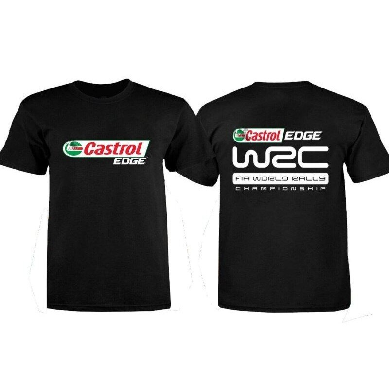 ใหม่ Castrol EDGE Oil โลโก้ WRC Rally Championship Tee เสื้อยืดสีดำ uni ขนาด S-3XL เงิน คอกลม มี รับประกันS-5XL