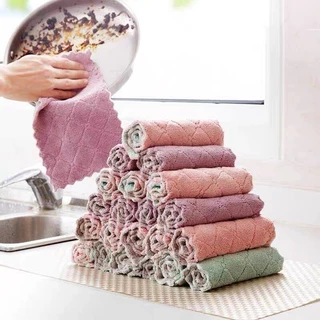 Featured ผ้าทำความสะอาดอเนกประสงค์ เศษผ้าสองสี นุ่ม ซึมซับได้สูง