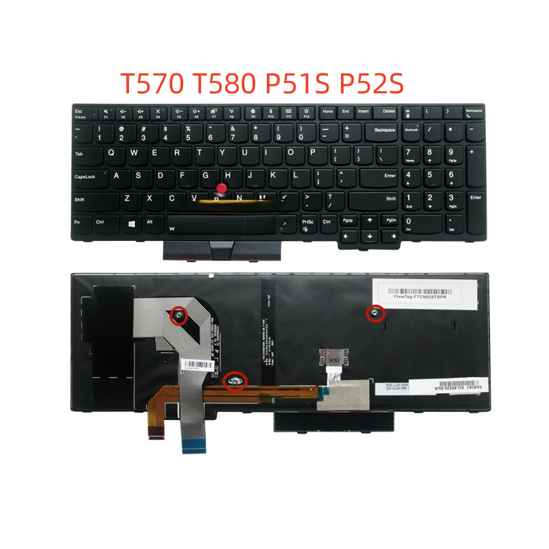 Yjx US แป้นพิมพ์แล็ปท็อปภาษาอังกฤษสําหรับ Lenovo ThinkPad E580 l580 E585 T590 e590 t570 t580s P51s p
