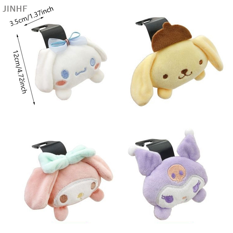 [BestBuyshop] น่ารัก Sanrio Plush Car Seat Headrest Hook อะนิเมะ Pom Cinnamoroll เบาะหลัง Organizer Storage Holder ยัดไส้นุ่ม Plushie รถ Acces สต็อกใหม่