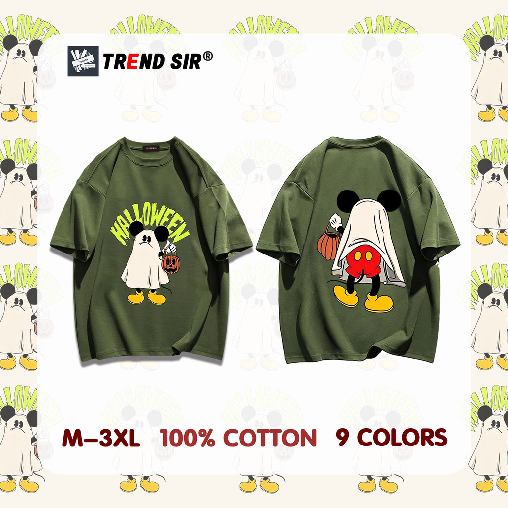 TrendSir New เสื้อยืด cotton แขนสั้น Disney Mickey Mouse มาใหม่ 100% Cotton 9สี M-3XL