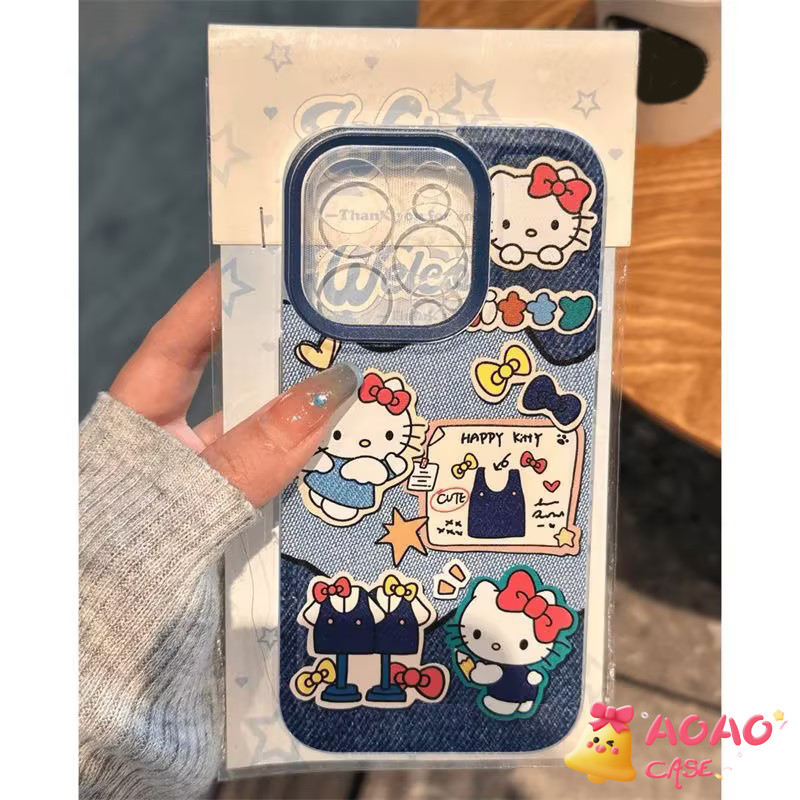 น่ารักหวาน สวัสดีคิตตี้ คาวบอยนุ่ม เคสไอโฟน 11 12 15 13 14 Pro Max XR 7Plus 8Plus 6 6s 7 8 Plus X XS Max SE 2020 - รูปที่ 7