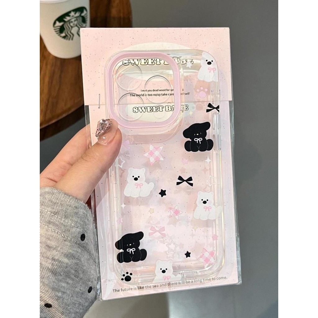 Ins น่ารักสีสันสีชมพู Bowknot Cat ตลกนุ่มโปร่งใส Anti-Fall เคสโทรศัพท์สําหรับ iPhone 16 Promax 15 Promax 12 13 Mini 14plus 11 Pro Max X XS XR XS Max 7 8 plus Se2020 6G 6Plus
