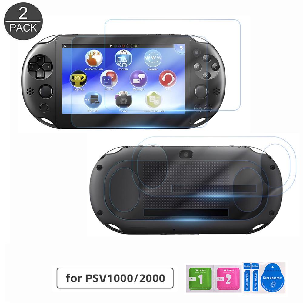 2 ชิ้นพรีเมี่ยมป้องกันหน้าจอสําหรับ Sony PSV 1000 PS Vita กระจกนิรภัย Clear Full HD สําหรับ PSV 2000 ฟิล์มป้องกัน