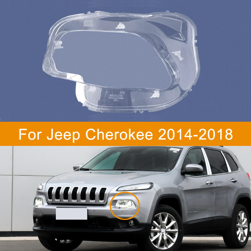 สําหรับ Jeep Cherokee 2014 - 2018 ไฟหน้าฝาครอบเลนส์ไฟหน้าโปร่งใสโคมไฟโคมไฟ Plexiglass ไฟ Shade