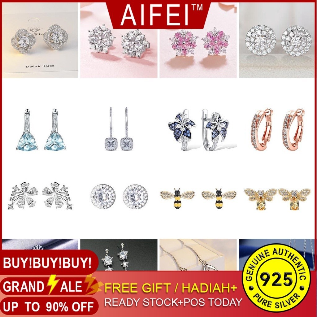 AIFEI 50การออกแบบอิตาลีเงิน925ต่างหูต้นฉบับสำหรับผู้หญิงเครื่องประดับแฟชั่นเกาหลีอุปกรณ์เสริมหู-A14
