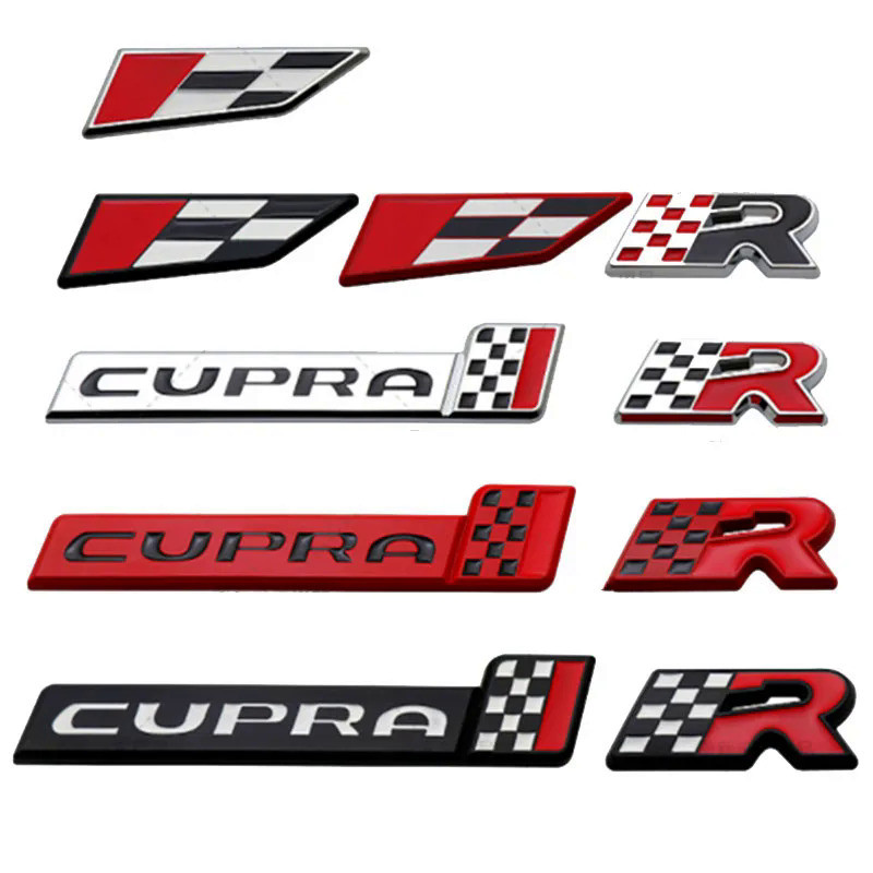 Metal CUPRA R Raceflag Nameplate Emblem Badge Sticker for Leon 5F Ibiza 6J